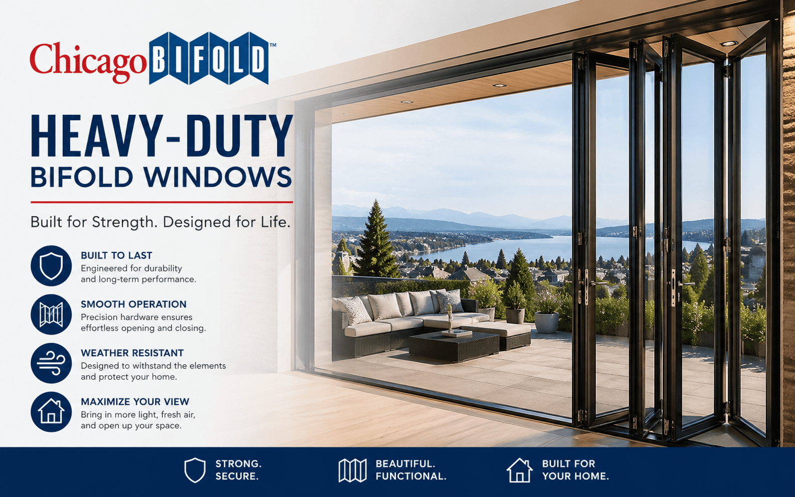 Heavy-duty bifold windows