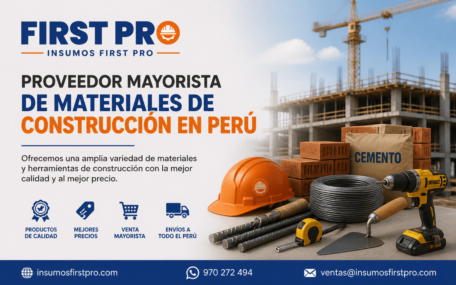 Proveedor mayorista de materiales de construcción en Perú